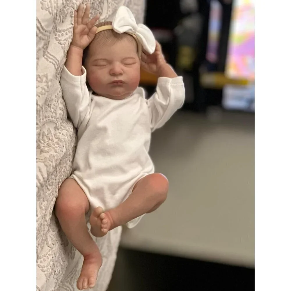 🆕20inch Soft Cloth Body Newborn Baby Doll Moonbeam Ribbon Angel Sleeping Girl